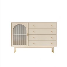 茶水櫃實木雙門餐邊櫃玄關櫃子藤編茶水櫃沙發斗櫃北歐玻璃門收納儲物櫃, 1個, 米色玄關櫃100*40*100玻璃款