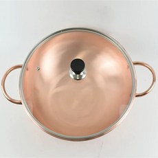 두꺼운 구리팬 후라이펜 소테팬 팬(가스) 주방 브론즈 구리 26cm 두꺼운 기기, R. 36CM 양이 냄비 뚜껑O