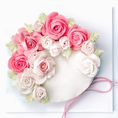 하하남 앙금 플라워 떡 케이크 장미러넌 크레센트 떡 케이크 (미니 1호 2호), 300g, 1개