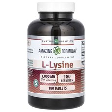 건강챙기세요 Amazing Nutrition Amazing Formulas l-라이신 1000mg 180정 백살까지오래오래, AmazingNutritionAmazingFormula, 1개