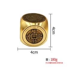 黃銅扭轉擺件 六面可旋轉工藝品 茶藝桌飾 生肖骰子 創意禮品 手把件 時尚桌飾+黃銅六面轉(大號)