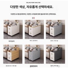 소파 수납장 틈새서랍 선반 따뜻한 침실 침실수납장 틈새, 40x100x60 색상 메모 직접 조립