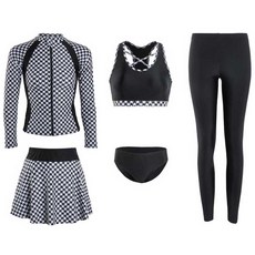 여성 하운드체크 래쉬가드 5종 세트 수영복 빅사이즈 래시가드