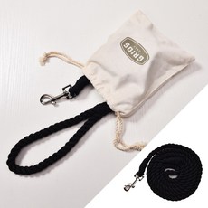 12mm 순면 리드줄 애견 강아지 로프 소형견 중형견 대형견 목줄, 1개, 블랙