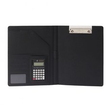 클립 레포트 파일 계산기 내장 튼튼한 가죽 커버