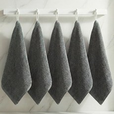 쉬라즈리빙 더소프트 40수 코마사 고리 핸드타월 65g, 5개, 다크그레이