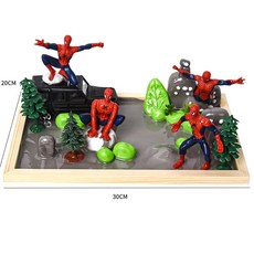 臺灣熱銷 新款微景觀 兒童手工diy材料包製作滴膠沙盤小夜燈場景男女孩玩具, 城市飛俠【20*30大框 帶燈 帶滴膠】, 1個