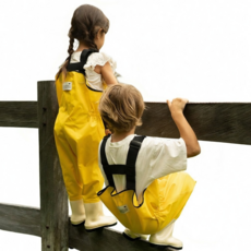 웜업 어린이가슴장화 일체형 /갯벌장화 모래놀이 키즈장화 해루질 장화 조개잡이 낚시장화, 230, 옐로우