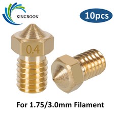 KINGROON 10pcs V5 V6 E3D 노즐 0.2 0.3 0.4 0.5 0.6 0.8 1.0mm 3D 프린터 부품 M6 스레드 금속 1.75mm 3mm 필라멘트, 0.3mm 1.75mm, 08 0.3mm 1.75mm