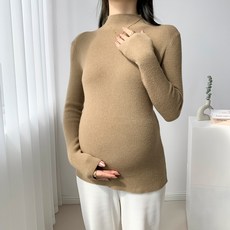 임산부 레깅스 가을 겨울 반폴라 이너 스판 상의 빅사이즈 니트 코디