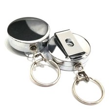 高回彈伸縮鋼絲繩鑰匙扣 易拉扣 便攜鑰匙鏈 證件鏈 防盜防丟, 1個, 4cm全金屬鏈條款伸縮扣