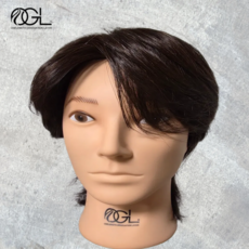 오지엘 이용사 100%인모 가발 통가발 덧가발, 1개, 이용사 가성비 통가발