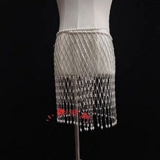 巨匠工廠 戲曲表演梅花珍珠玻璃管云肩，古裝戲劇演出道具，精緻手工藝, 單件腰鏈, 1個