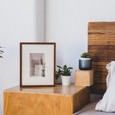 알루미늄 합금 사진 메탈 프레임 맞춤 제작 가능, A5 14.8 x 21cm 장식 걸이, 체리우드