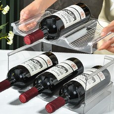 투명 아크릴 와인병 보관 거치대 주방 수납 텀블러 진열대 와인 디스플레이 홀더, 1개, 2단3열
