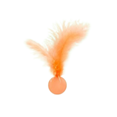 寵物彈力羽毛球玩具 - 互動趣味，激發狩獵天性，安全耐用, 夜光橘, 1個