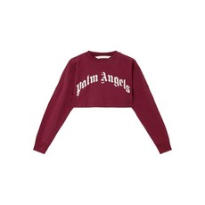 팜엔젤스 커브 로고 크롭 스웨트셔츠