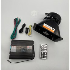 汽車工程車警報器 車載喊話器 汽笛喇叭 無線多音遙控 救援揚聲器 12v/24v擴音器 汽車警報器, 1個, 200瓦配一個方口喇叭