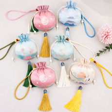 복주머니 비단 자수 한국 전통 외국인 선물 기념 색동 답례품 포장 6종 세트, 복주머니 6종 세트