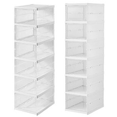 透明抽屜式可疊加鞋盒，防塵防潮鞋子收納盒，簡約時尚鞋櫃整理神器, 六層【隨機款】超取限一勿搭其他商品, 1個