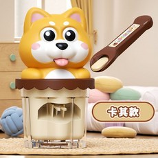 柴犬造型布丁餵食玩具 趣味過家家遊戲, 卡其色小狗餵食布丁（智能語音對話）, 1個