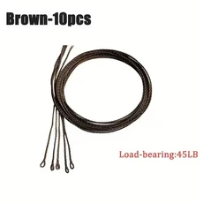 리드 코어 낚싯줄 - 잉어 낚시용 카모 브레이디드 싱킹 라인 장거리 캐스팅을 위한 고강도 45lb & 60lb 테, 10 45LB Brown 10PCS