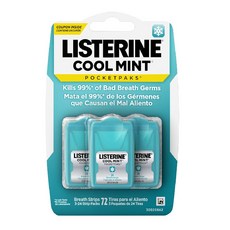 리스테린 쿨 민트 포켓팩 브레스 스트립 24 스트립 3팩, 3개