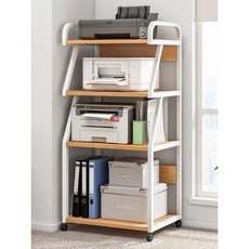 받침대 프린터 선반 복합기 이동식 프린터받침대 단 연장 받침 프린트 테이블 사무실 다이, 6.딥월넛+블랙4단55X40X131CM, 3박스