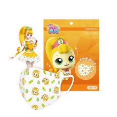 캐치티니핑 시즌2 어린이 새부리형 캐릭터 마스크, 20매, 1박스, 3중 조아핑(옐로우) 초소형