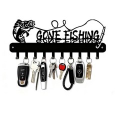 모던 벽걸이 키 홀더 가정 정리용 후크가 있는 세련된 키 랙 - 입구 또는 복도 장식에 이상적 - 내구성이 뛰어나고 실용적인 디자인 벽걸이 키 정리함, Fish