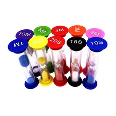 10Pcs 미니 모래 시계 모래 타이머 주방 요리 요가 읽기를위한 휴대용 다채로운 시각적 모래 시계 타이머 모래, 8.7cmx2.5cm, 여러 가지 빛깔의, PVC, 유리