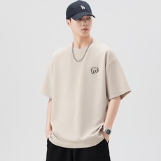 투니스 남성 루즈핏 통기성 라운드넥 캐주얼 반소매 티셔츠