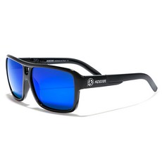 케이딤 사각 오버사이즈 스포츠고글 미러 편광 선글라스, 유광블랙 + 블루미러