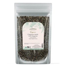Starwest Botanicals Cleavers Herb 유기농 - 차 팅크 및 허브 블렌드용 말린 잎 허브 여성 및 남성을 위한 천연 웰빙 지원 절단 및 체질 코셔, 4 Ounce (Pack of 1)