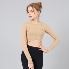 리나컴퍼니 여성용 요가복 시그니쳐 크롭 긴팔티셔츠2 LS16