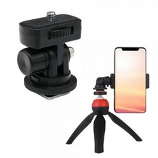 카메라 핫슈 회전 마운트 사진 촬영 영상 led 라이트 방송용 조명 액션캠, 상세페이지 참조, 1개