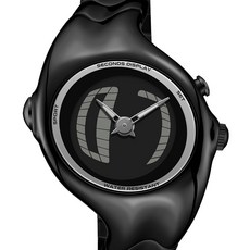 BENLYDESIGN GL570系列 獨特造型黑面石英錶 - 黑色不銹鋼錶帶 時尚腕錶