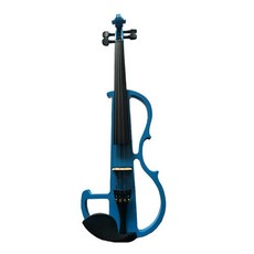 전자 바이올린 입문용 세트 무소음 일렉트릭 연습용 프레임 연주 풀세트, 1개, 9_E형 블루, 단일 모델