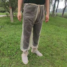 戶外防蚊蟲套裝 網紗透氣防護服, 香檳色防蚊褲,L 身高155-170體重90-125斤