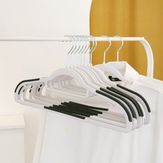 화이트래빗 디자인 고리회전 어깨뿔방지 논술립 옷걸이, 화이트, 10개