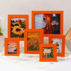 플라스틱 사진 프레임 패션 홈 데코 아트 오렌지, Orange, 5 inch