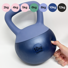 ROIWING 스윙벨 소음 없는 투톤 말랑한 소프트 스윙 케틀벨, 1개, 딥블루, 10kg