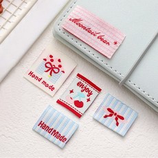 핸드메이드 봉제 의류 네임택 DIY 라벨 20p, 1개, 레드 1개, 레드