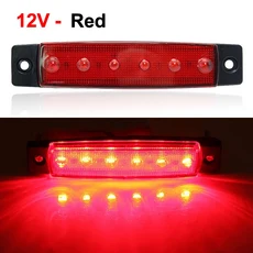 4PCS 12V 6LED 자동차 외부 조명 사이드 마커 표시기 트레일러 라이트 후면 램프 버스 트럭 액세서리, 02 12V -Red, 01 4 PCS