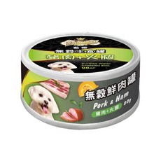 藍帶 無穀主食罐 豬肉+火腿 80g, 1個, 豬肉+火腿 80gx24