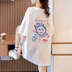 홍콩풍 티셔츠, T389 반팔 [화이트], L