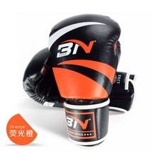 廣隆 BN 拳擊手套 護具 拳擊 搏擊 散打 泰拳 格鬥 健身 運動 訓練, 1個, 橙色-10盎司, 橙色