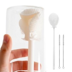 깔끔더하기 실리콘 세척솔 텀블러 보온병 다용도 세척 브러쉬, 1세트, 화이트
