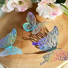 홀로그램 입체 나비 장식 12p 벽스티커