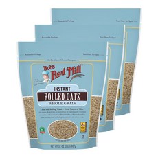 밥스레드밀 인스턴트 롤드 오트 홀 그레인, 907g, 3개